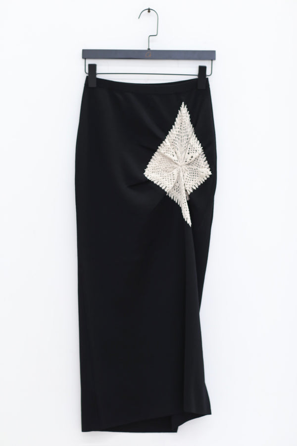 SWAYING/KNIT crochet patchwork skirt SW24SS3B35 black